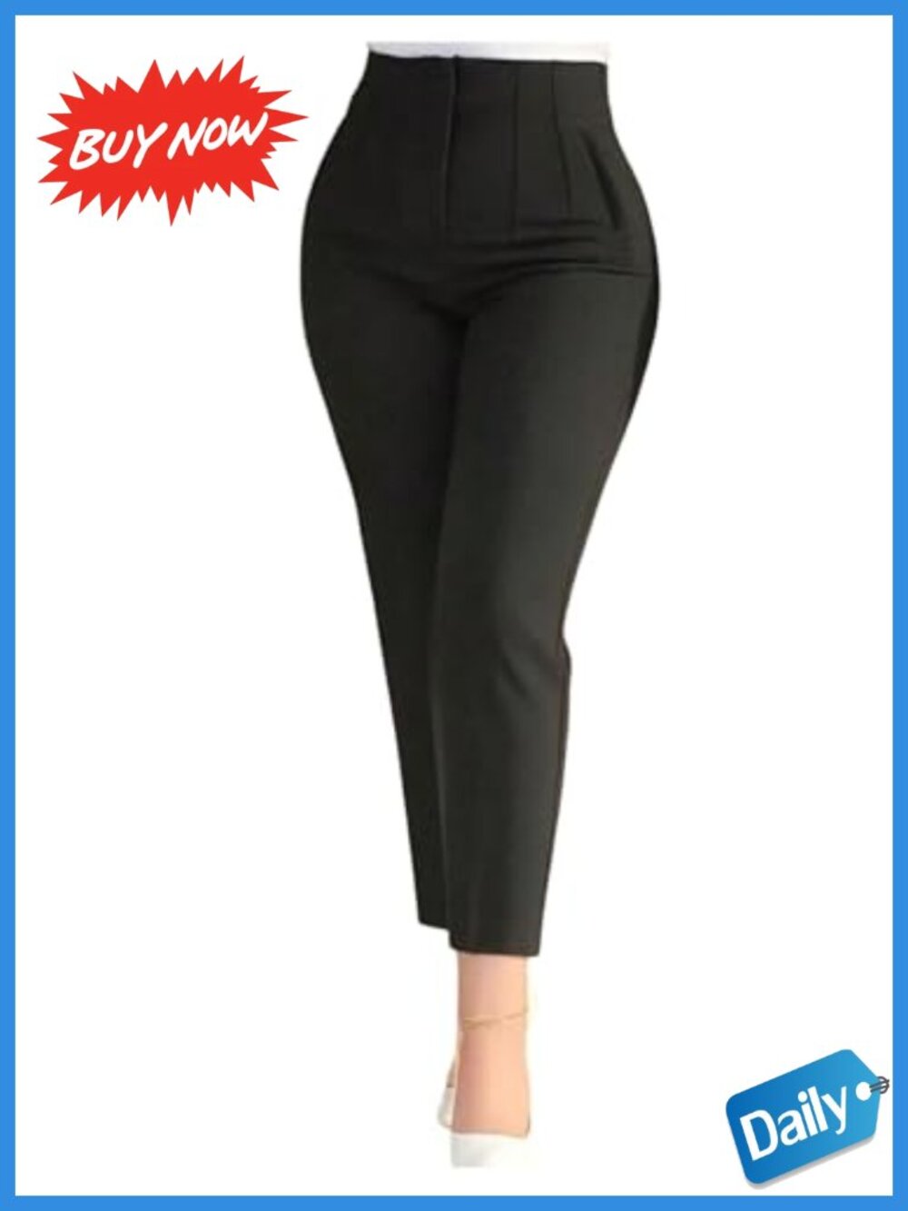 Women's Low Rise Stretchy Dress Pants Work Office Capri Slacks Pleated